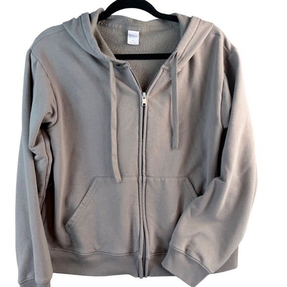Auden Tops - Auden Womens Full Zip Fleece Hoodie Taupe Brown Size M Loungewear Sweatshirt